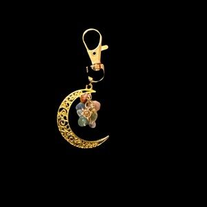 Elegant Gold Crescent Moon Charm accessories for bags